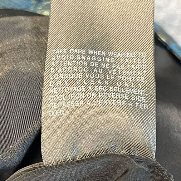 ALL SAINTS Dress Size 4 Opulence Teal Bronze Jacquard Cap Sleeve Cocktail Mini - Picture 12 of 16